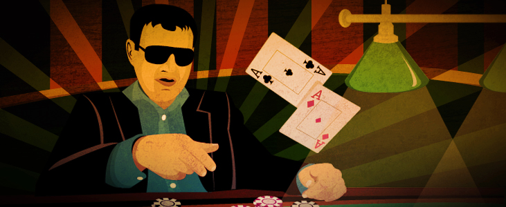 blackjack player throwing cards