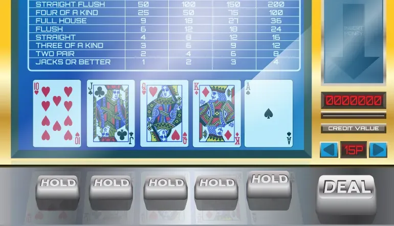 video poker screen