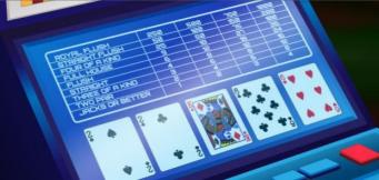 A low pair at a video poker machine